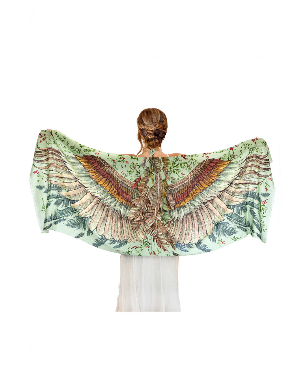 angel wing print scarf, angel wing print scarves, feathers print scarf, feathers print scarves